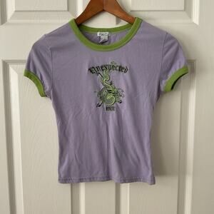 Rue 21 Y2K Graphic Tee Dragon Ringer Early 2000s Gothic Grunge Aesthetic